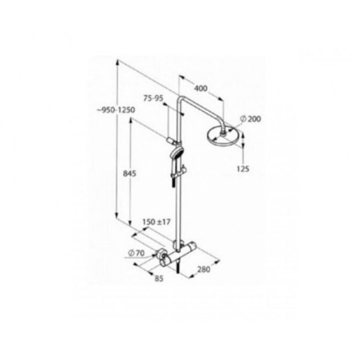 Душевая система Kludi Logo Dual Shower System 1S , 6809505-00
